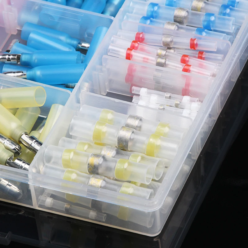 200 шт. различные Термоусадочные соединители встык электрические обжимные клеммы