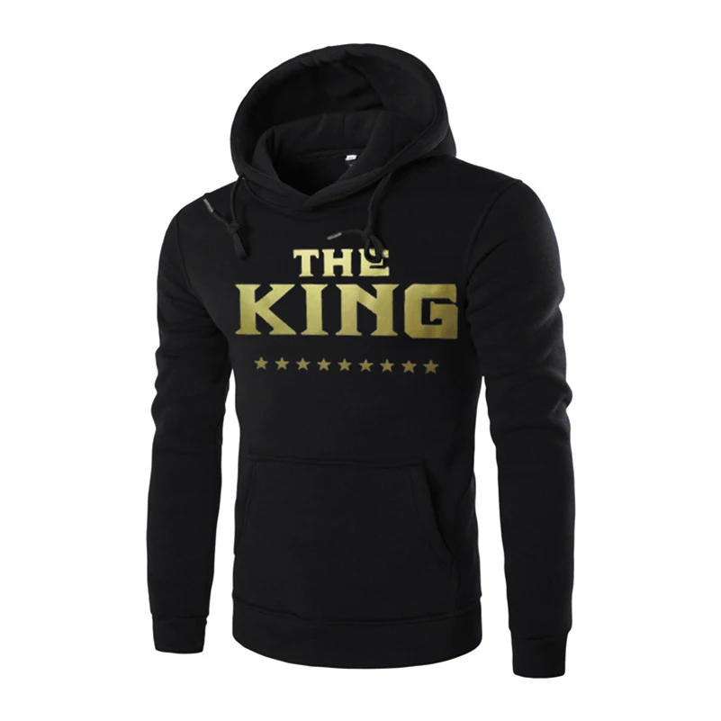 Принт король письмо горячий стиль большой размеры толстовки с капюшоном для