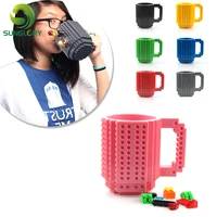 build on brick mug diy puzzles mug building blocks coffee cup 350ml creative drinkware bpa free personality frozen water cup toy