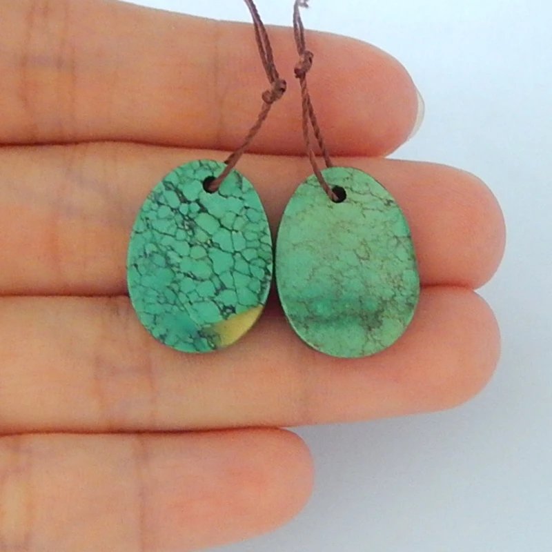 

Birthday gift ,Natural Turquoise fashion woman Earring pair,20x15x4mm,3.9g