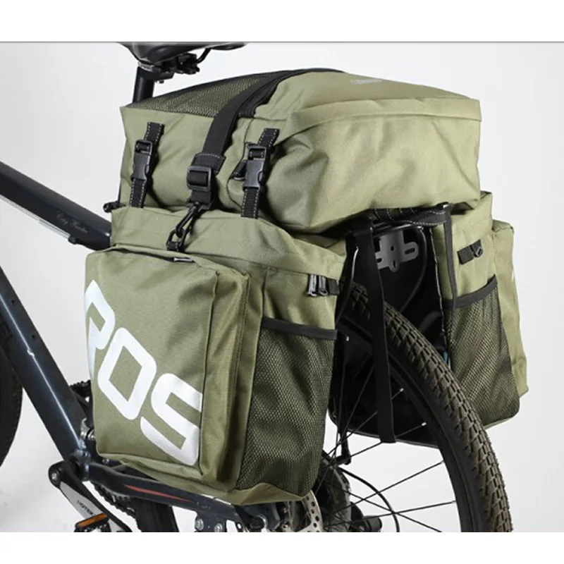 Green ROSWHEEL Аксессуары для велосипеда 37Л MTB, сумка для горного велосипеда 3 в 1, многофункциональная сумка для дорожного велосипеда, сумка для заднего сиденья багажника - Цвет: Green
