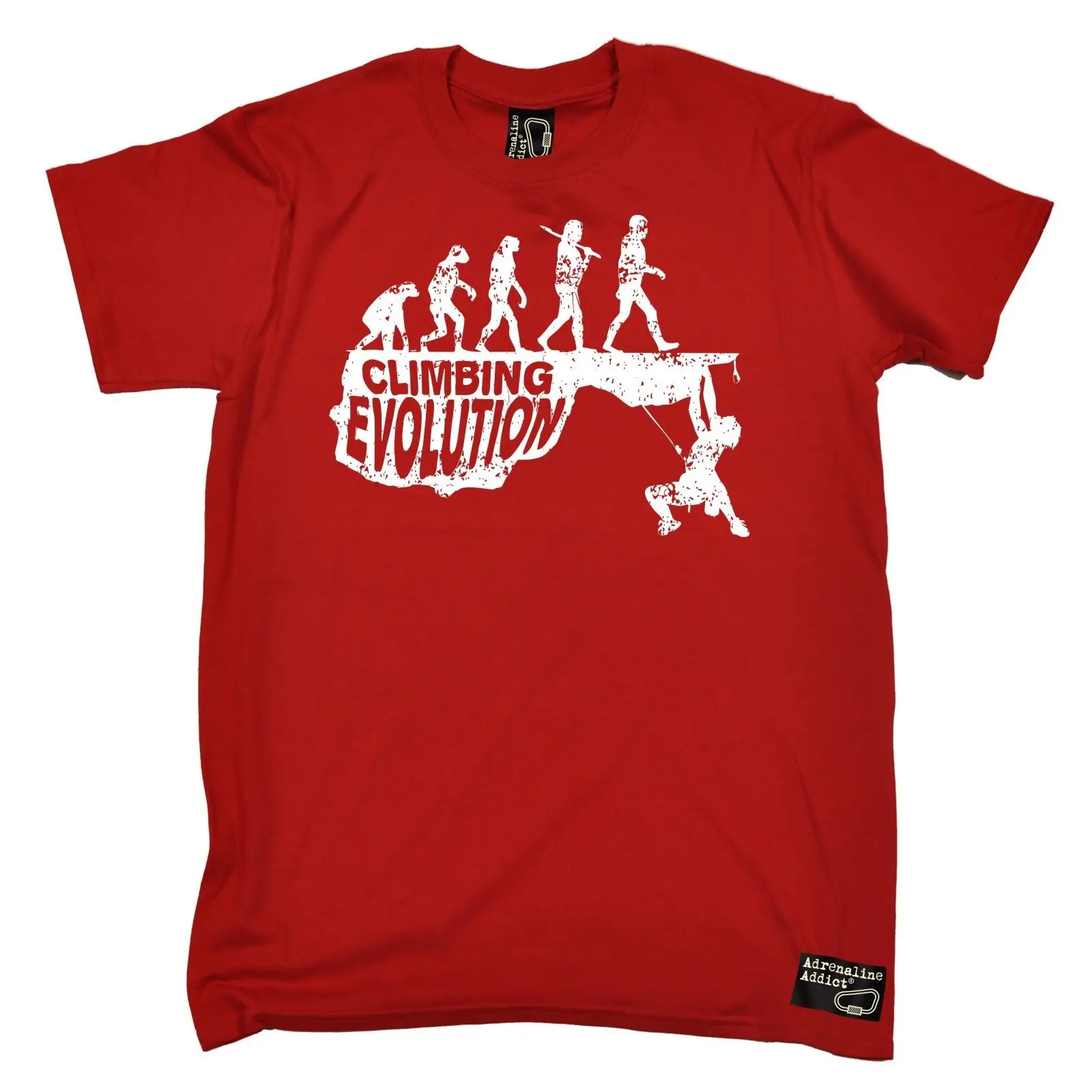 Мужская футболка с принтом Climbinger Evolution хлопковая коротким рукавом забавный