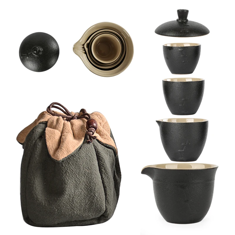 TANGPIN черный керамический чайник gaiwan чайные чашки портативный путешествия Офис чайный набор
