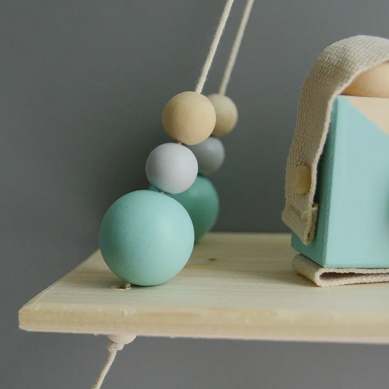 Новые Настенные подвесные полки для хранения одежды детской комнаты деревянные