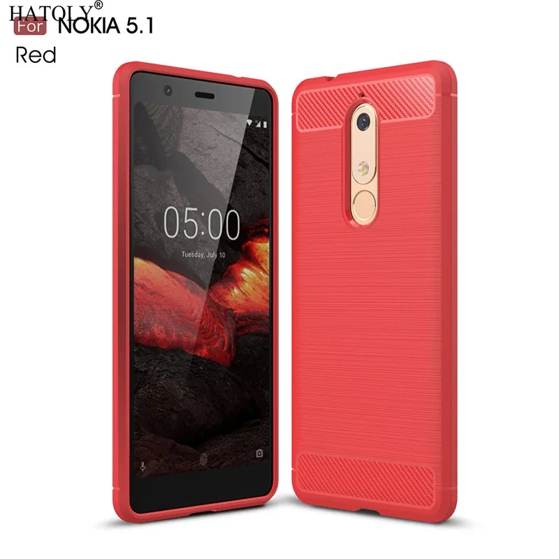 Чехол для Nokia 5 1 чехол резиновый и мягкий из ТПУ углеродного волокна 2018 TA-1061 HATOLY |