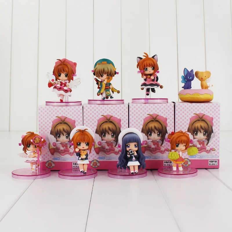 Anime Card Captor Sakura PVC Figures Toys Kinomoto Daidouji Tomoyo Li Syaoran Kero Birthday Gift For Girl 8pcs/lot | Игрушки и хобби