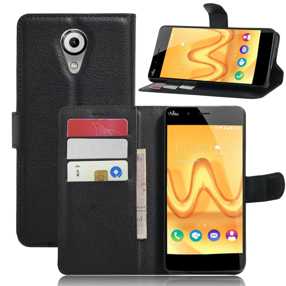 Мода в Исходном Личи Шаблон Бумажник PU Кожа Case Для Wiko Томми Крышка Shell С Помощью