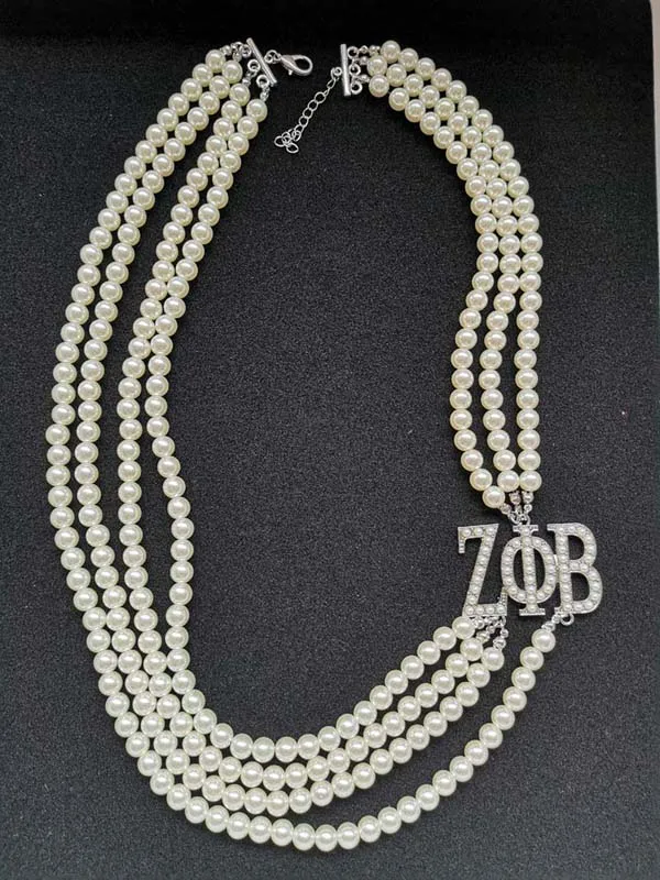4Layer Adjustable Topvekso греческое братство zeta Phi Beta 5 слоев голубой жемчуг ZPB кулон Многослойные массивные ювелирные изделия длинное колье - Окраска металла: 4Layer Adjustable