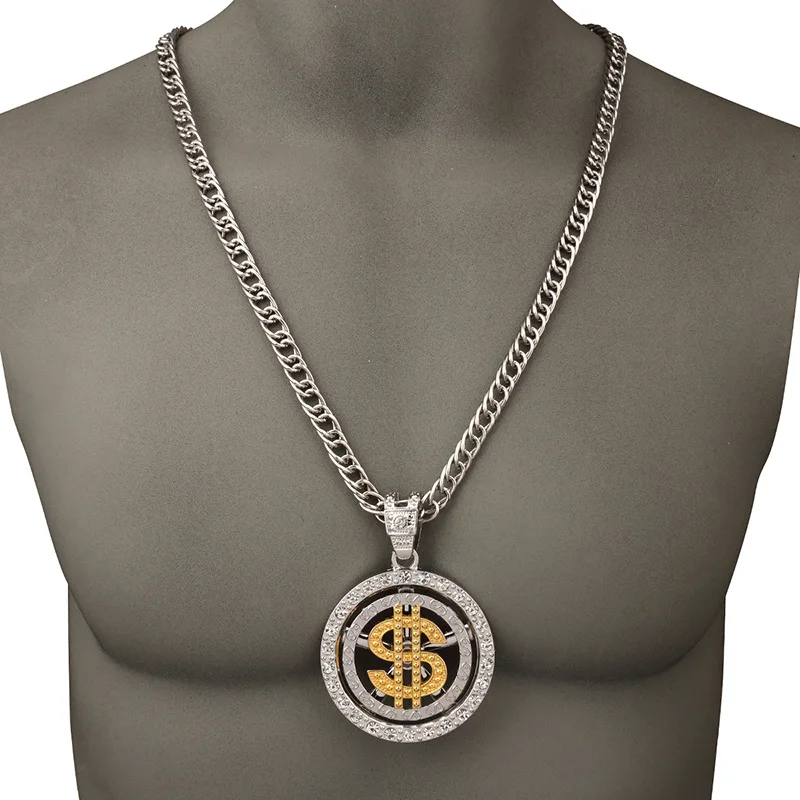 JINSE мужской/женский Американский долларовый денежный кулон ожерелье с