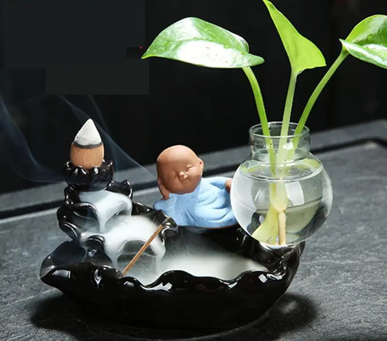 Прекрасный монах задний поток благовоний горелка ваза ароматерапия печь