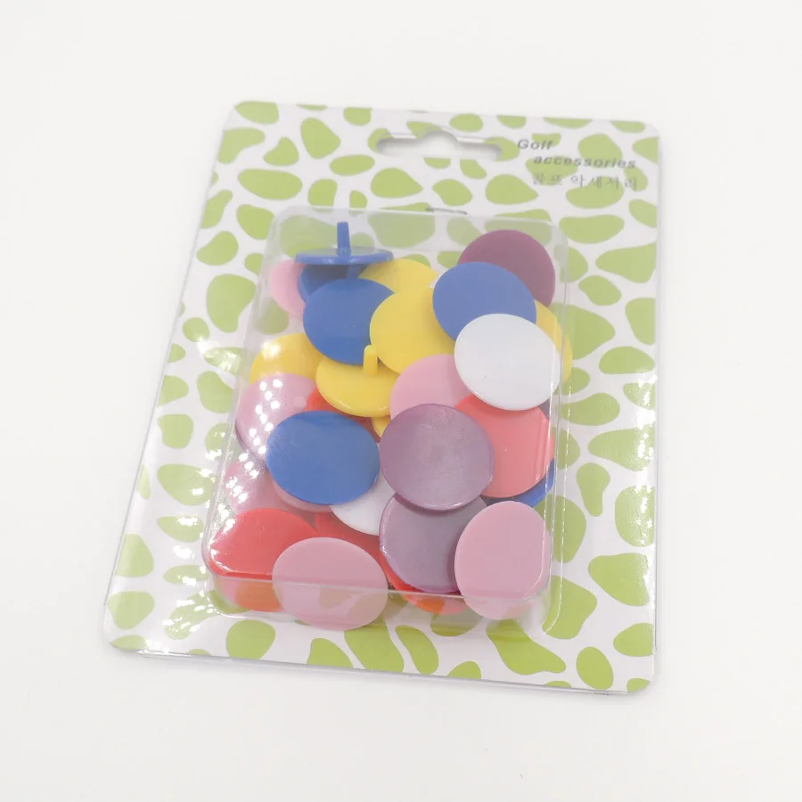 

50PCS/Box Transparent Plastic Golf Ball mark Assorted Color Diameter 24mm Golf Ball Maker with