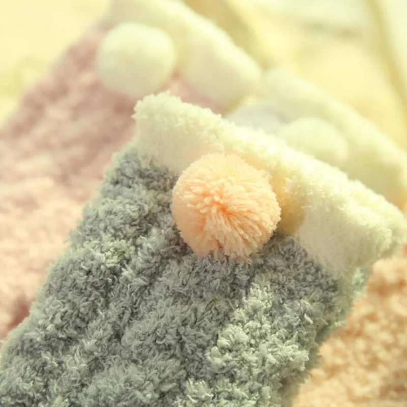 1 пара зима осень теплые повседневное карамельный цвет милые плюшевые женские