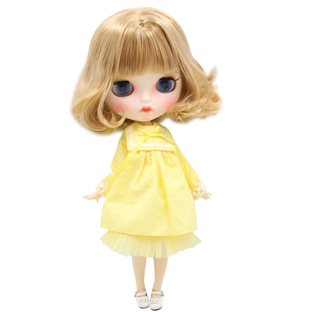 

Ледяная Обнаженная кукла Blyth для No. BL2240/3227 Flaxen волосы резные губы матовое лицо с бровями шарнирное тело 1/6bjd