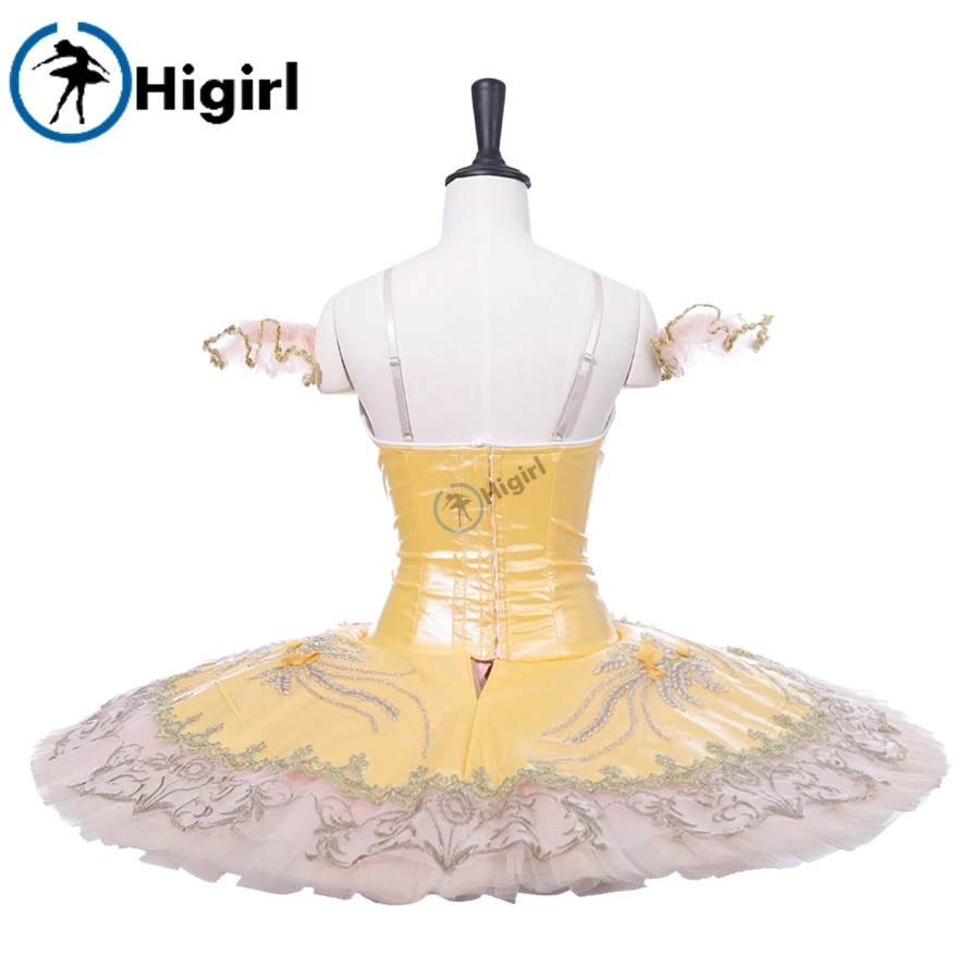 Профессиональный костюм пачка для взрослых BT9233 Gold Yelllow Спящая красивая балерина
