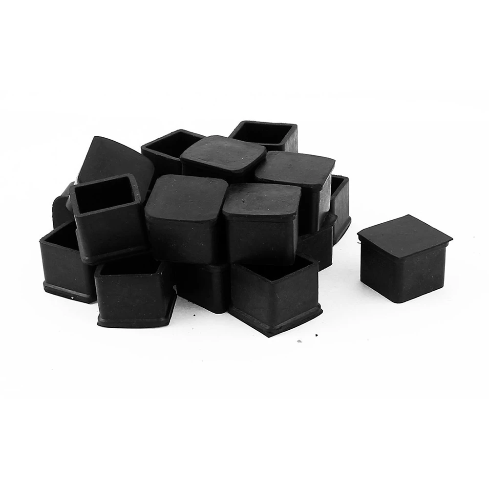 

20pcs Square Chair Table Leg Foot Rubber Covers Protectors 25mm x 25mm