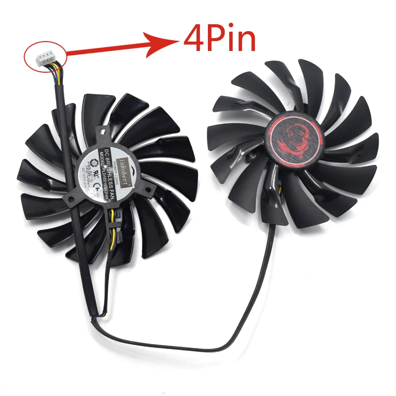 Новый Кулер 95 мм PLD10010S12HH 4PIN для MSI GTX 960 970 GAMING 950 1060 RX 470 X Graphic Card fan|Кулеры и системы