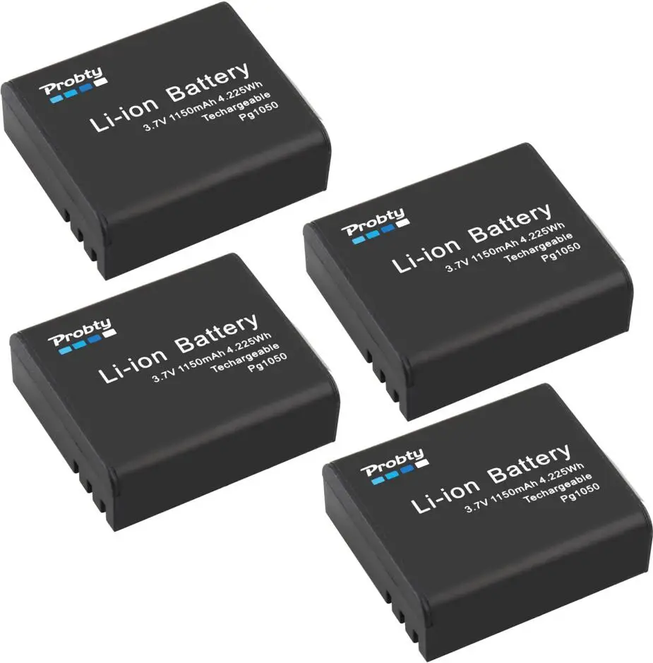 4 шт. PG1050 SJ4000 PG900 батарея+ USB lcd двойное зарядное устройство для SJCAM SJ5000 SJ6000 SJ8000 M10 eken 4K H8 H9 GIT-LB101 GIT батарея - Цвет: 4 pcs battery