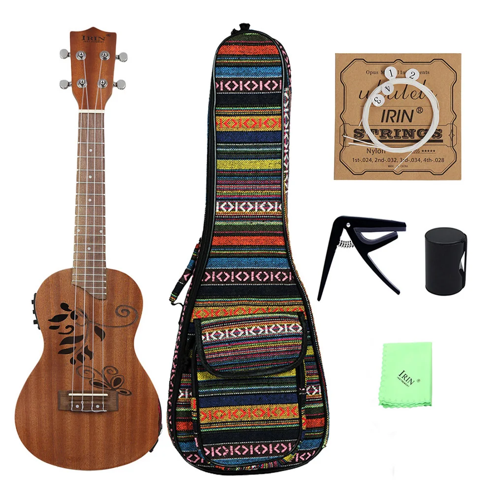 IRIN 24 дюймов укулеле Сапеле древесины Ukelele uke комплект с ЖК эквалайзером|Укулеле| |