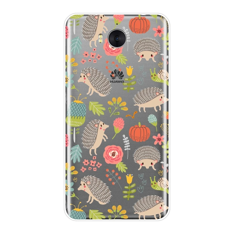 Kawaii Ежик чехол для телефона huawei Y3 Y5 Y6 Y7 2017 II Pro Мягкая силиконовая задняя крышка Prime