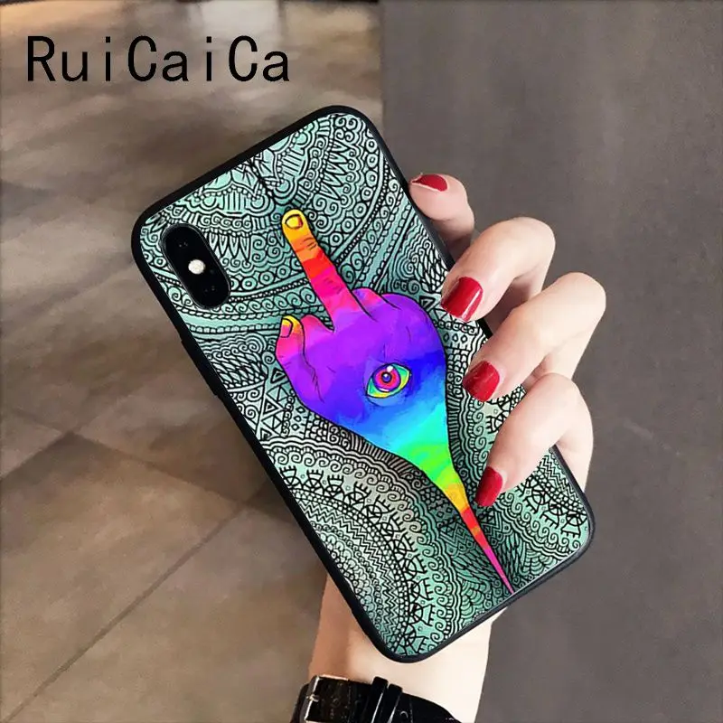 RuiCaiCa красочная психоделическая футболка арт клиент высокое качество чехол для