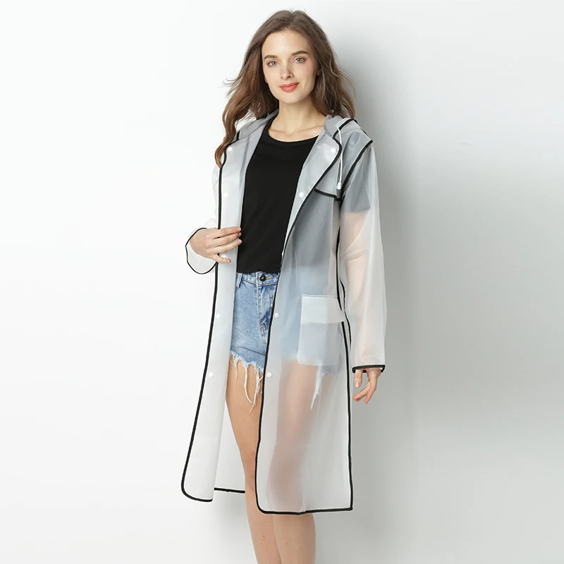 Женское пальто прозрачная толстовка с капюшоном непромокаемая одежда