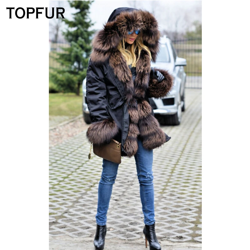 Парка женская теплая из натурального меха лисы|Шубы и дубленки| |