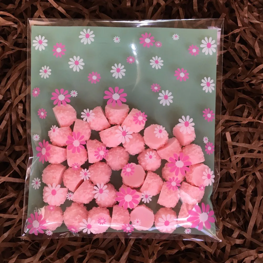 Зеленый цветок маргаритки детский душ выпечка еда молния замок печенья