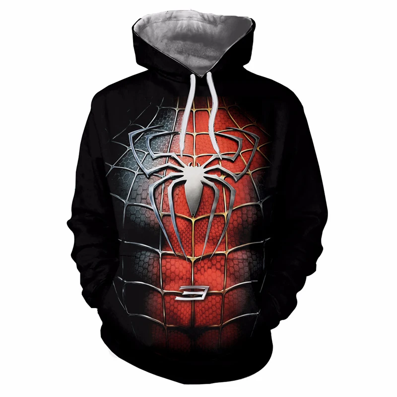 Hip Hop Men Women Spider-man Hoodie Marvel Spiderman Autumn Winter Superhero Hooded Sweatshirt Tracksuit Dropship | Мужская одежда