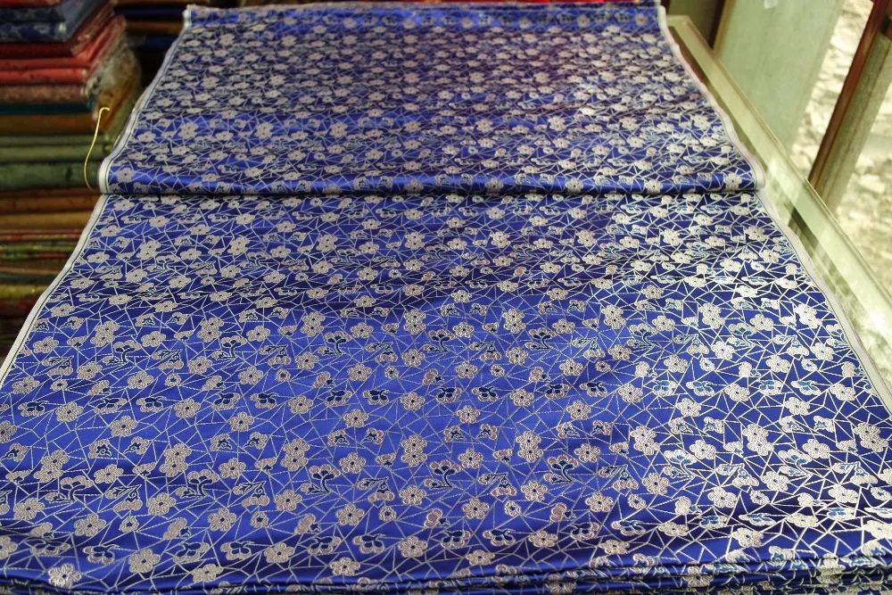 Китайская шелковая парчовая ткань подушка чонсам Сапфировая синяя спинка с