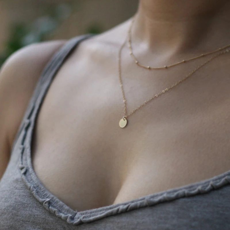 Новая Мода Монета диск ожерелье и спутниковая цепочка XL173|chain necklace|fashion necklacenecklace