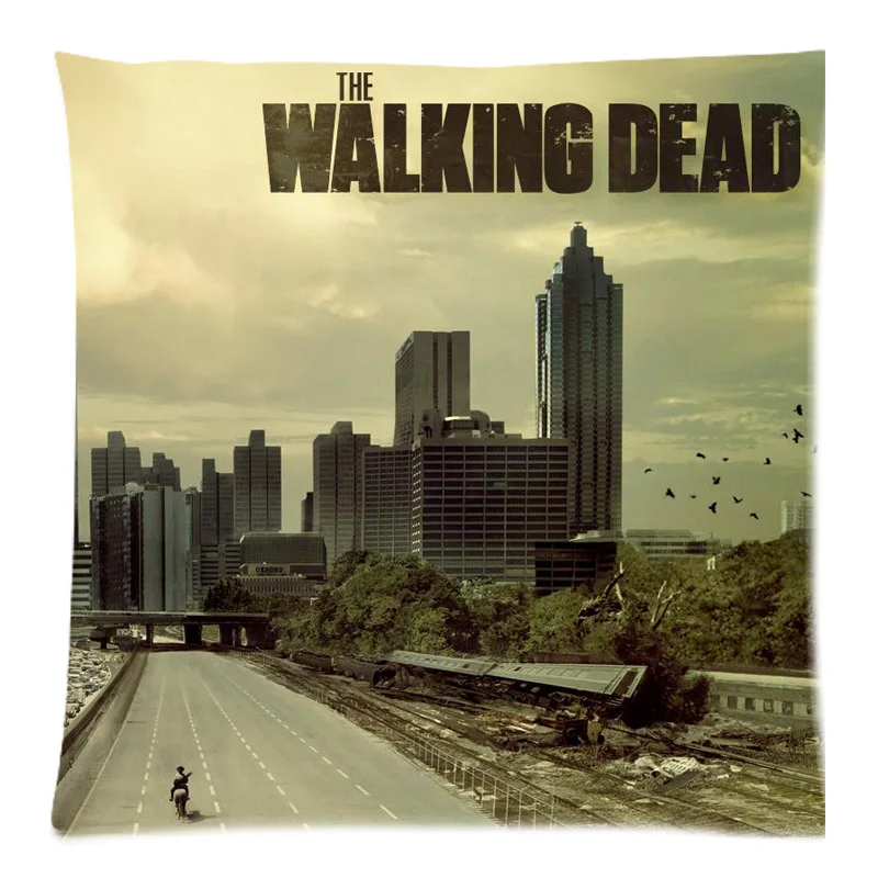 Двухсторонний наволочка из хлопка и льна с изображением ходячих мертвецов