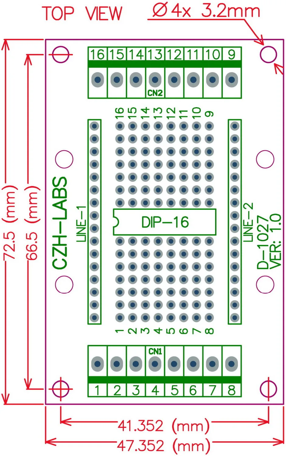 Компонент DIP 16 для винтовой клеммной колодки платы адаптера DIP16 PCB.|terminal