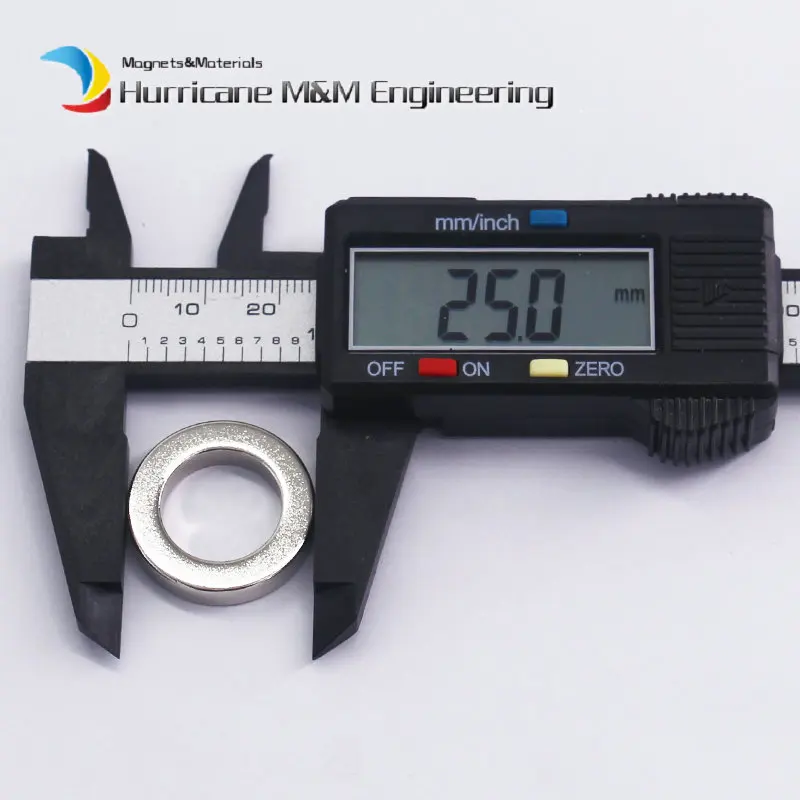 

NdFeB Magnet Ring OD 25x16x5 (+/-0.1)mm 0.98" Neodymium Permanent Magnets Rare Earth Magnetic Tube Precision 10-200pcs
