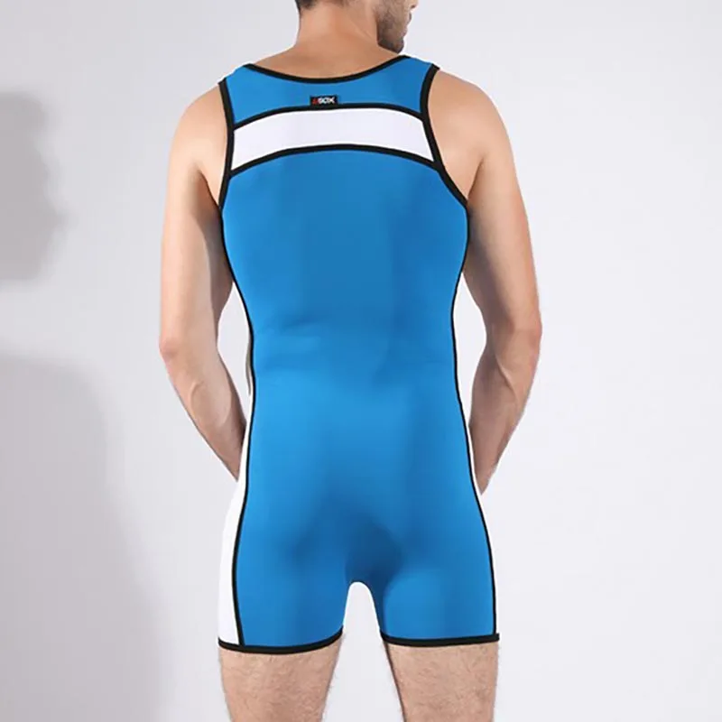 AIIOU мужской облегающий купальник без рукавов боди костюм для фитнеса