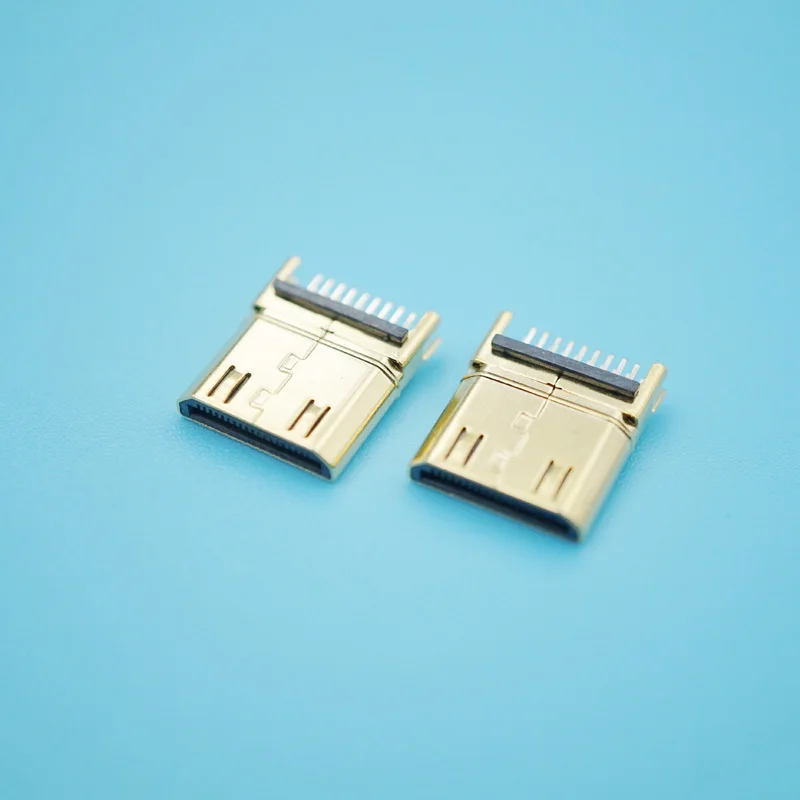 50 шт. золотого 19Pin Mini Micro HDMI Совместимость с портом jack для разъема цифровых