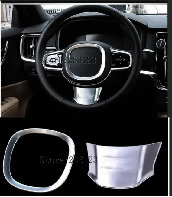 Рамка для рулевого колеса декоративная накладка Volvo S90 2018 2019 хромированные ABS