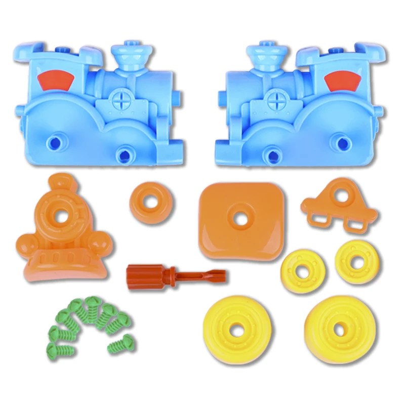 Early Learning Education DIY Screw Installed Plastic Disassembly Train Kids Toys for Children Jigsaw |
