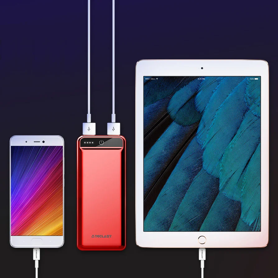 Original Teclast A20 20000mAh Powerbank Mini Dazzling colorful Ultra-thin Dual USB Interface faster 30% quick charge power bank | Мобильные
