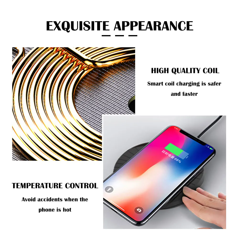 Беспроводное зарядное устройство Быстрая Зарядка Док-станция для iPhone XS MAX XR X 8 зарядное устройство 5 Вт Qi для samsung S10 S9 S8 Note 9 Xiaomi mi9