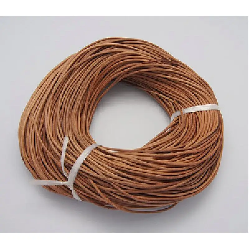 100m Cowhide Leather Cord Leather Jewelry Cord Peru, Size: about 2mm in diameter, 100m/bundle