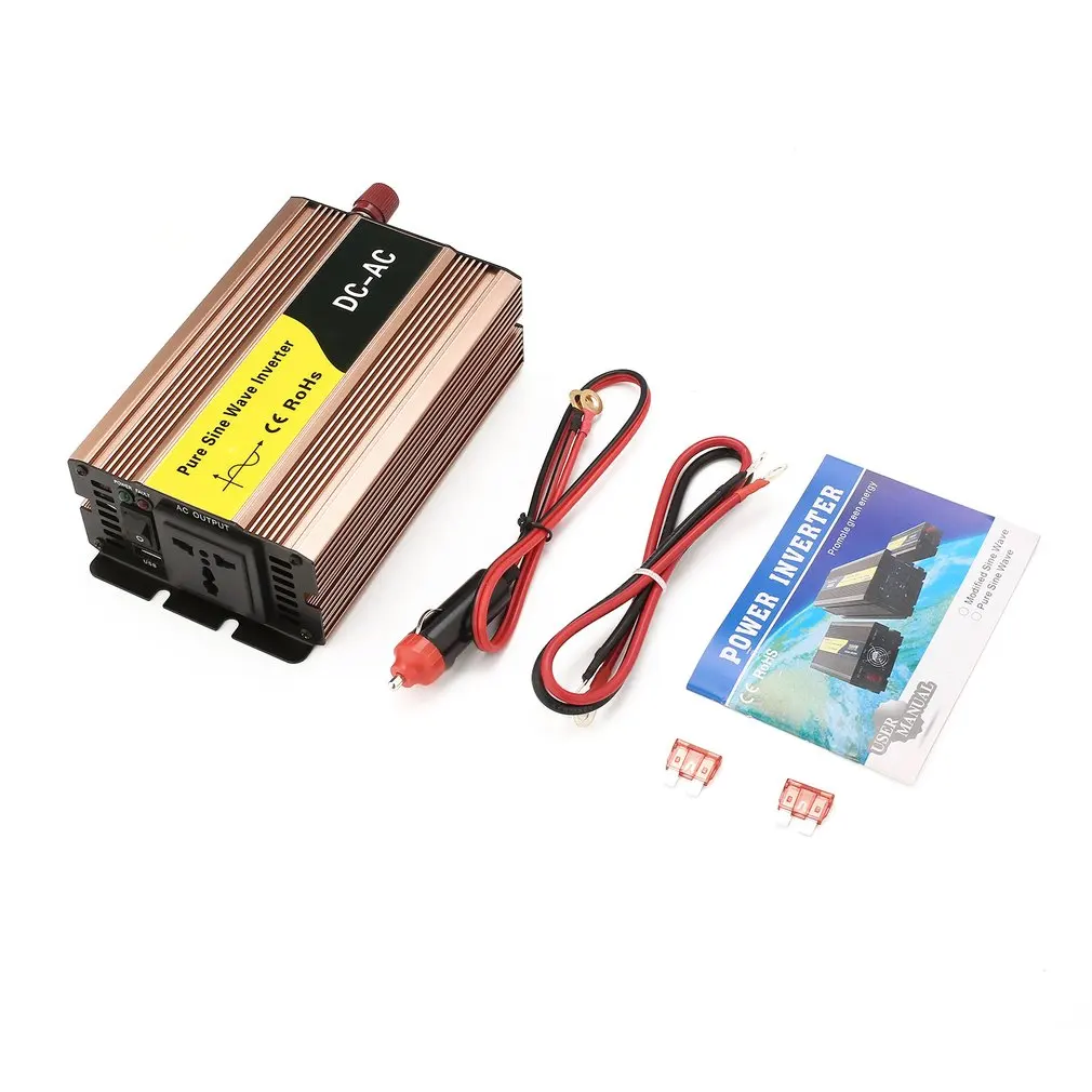 Синусоида автомобильный инвертор 300 Вт DC12V к AC220V конвертер USB
