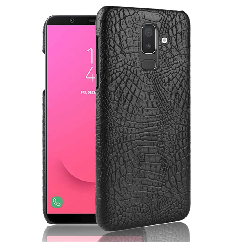 Для Samsung Galaxy J8 Чехол чехол твердая обложка на заднюю панель из искусственной кожи