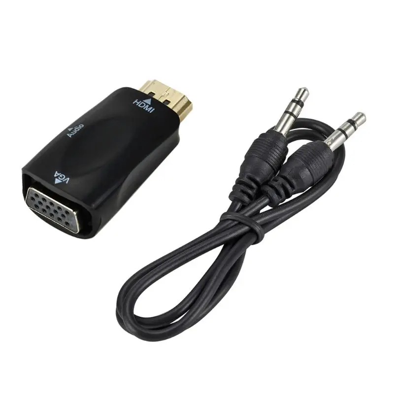 HDMI к VGA адаптер аудио кабель конвертер мужчин и женщин HD 1080P для ПК ноутбука ТВ