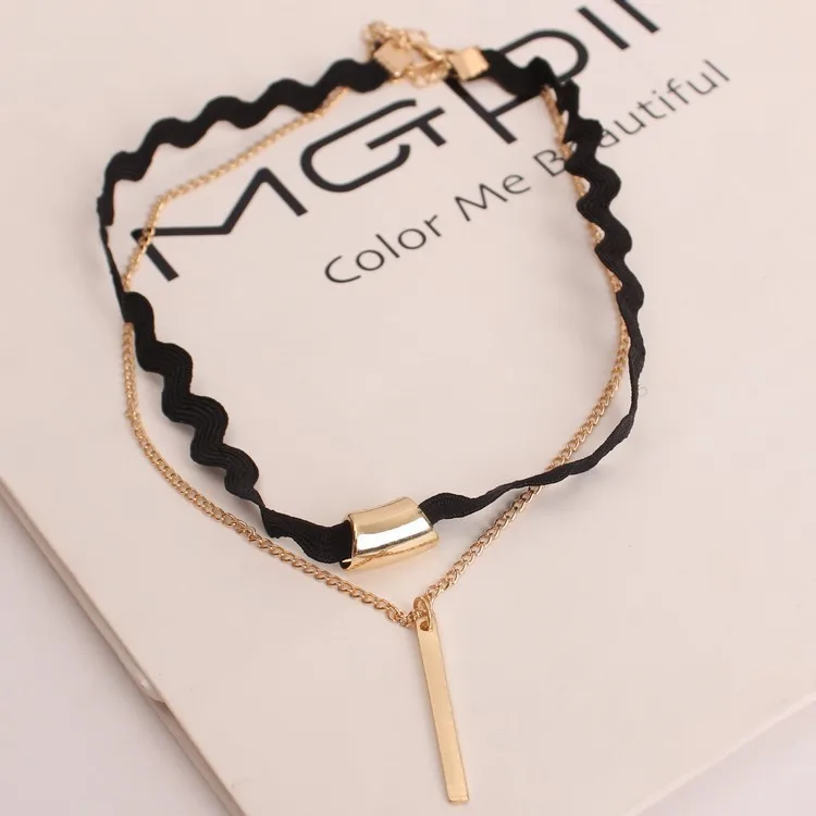 Новый бархатный модный замшевый кружевной воротник с вырезом лодочкой черный