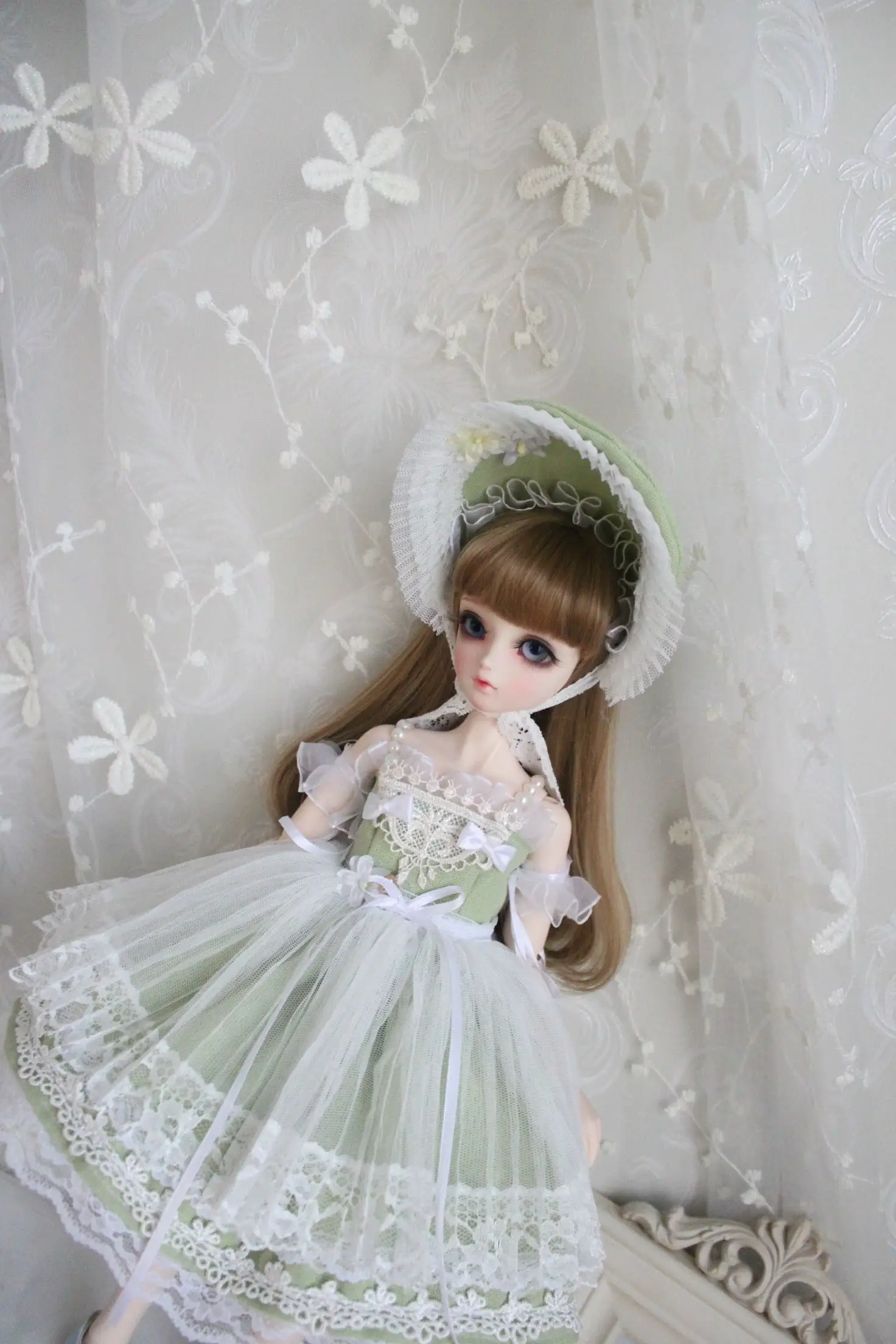 Одежда для кукол 1/6 1/4 платье для куклы платье костюм для 1/6 1/4 BJD аксессуары для кукол sd 3 цвета платье+ BB шляпа+ вуаль кружевная юбка
