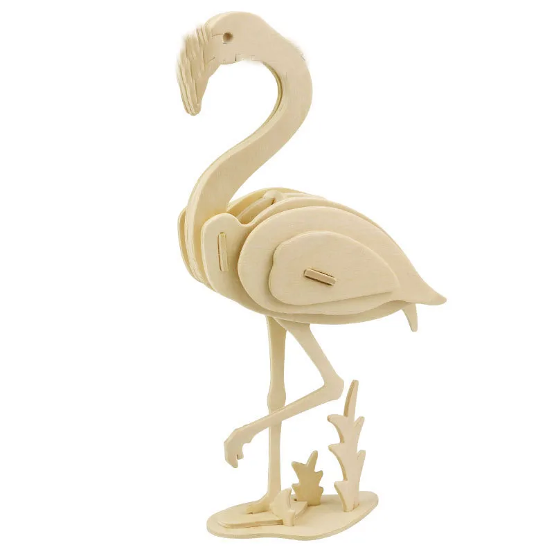 DIY 3D деревянные игрушки головоломка для животных сборка лебедя попугая Бабочка
