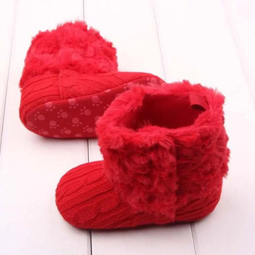 Зима 2017 детские ботинки для новорожденных вязаные крючком флисовые маленьких