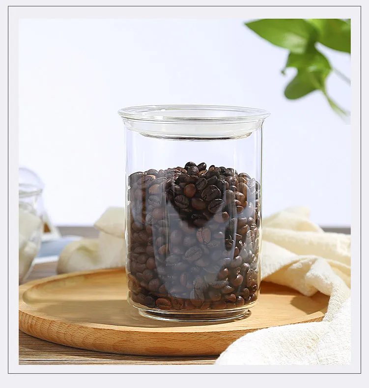800 мл креативный герметичный резервуар для хранения кофейных зерен стеклянный