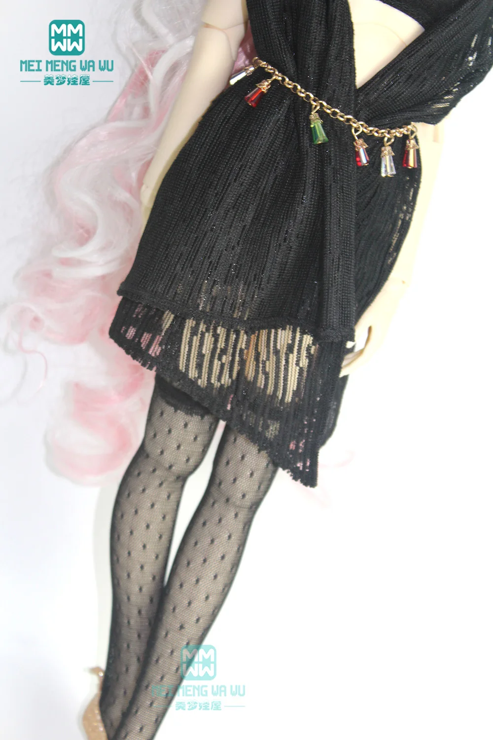 Аксессуары для шарнирной куклы Одежда 1/3 BJD SD Модный черный кардиган короткая