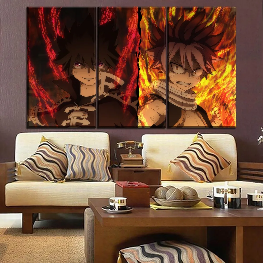 Модульные принты картина Нацу Драгнил и Zeref Dragneel аниме Fairy Tail роспись стены книги по искусству Холст плакат домашний Декор Гостиная